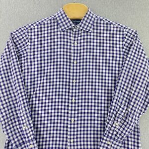 Polo Ralph Lauren Mens Preppy Philip Button Down Shirt 16.5 Blue‎ White Plaid